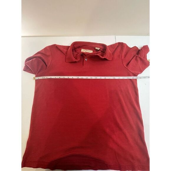 Tommy Bahama men’s polo red striped medium - Picture 3 of 7